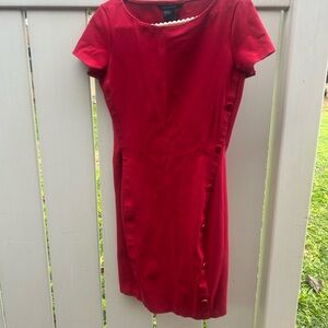 Armani Exchange Bodycon Red Button-Detail Dress sz petite small
